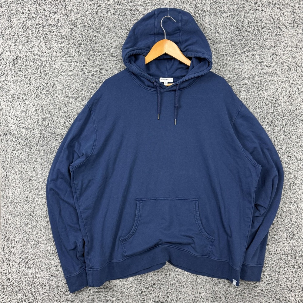 Peter Millar Hoodie Mens 3XL Blue Golf Pullover Sweatshirt Crown XXXL